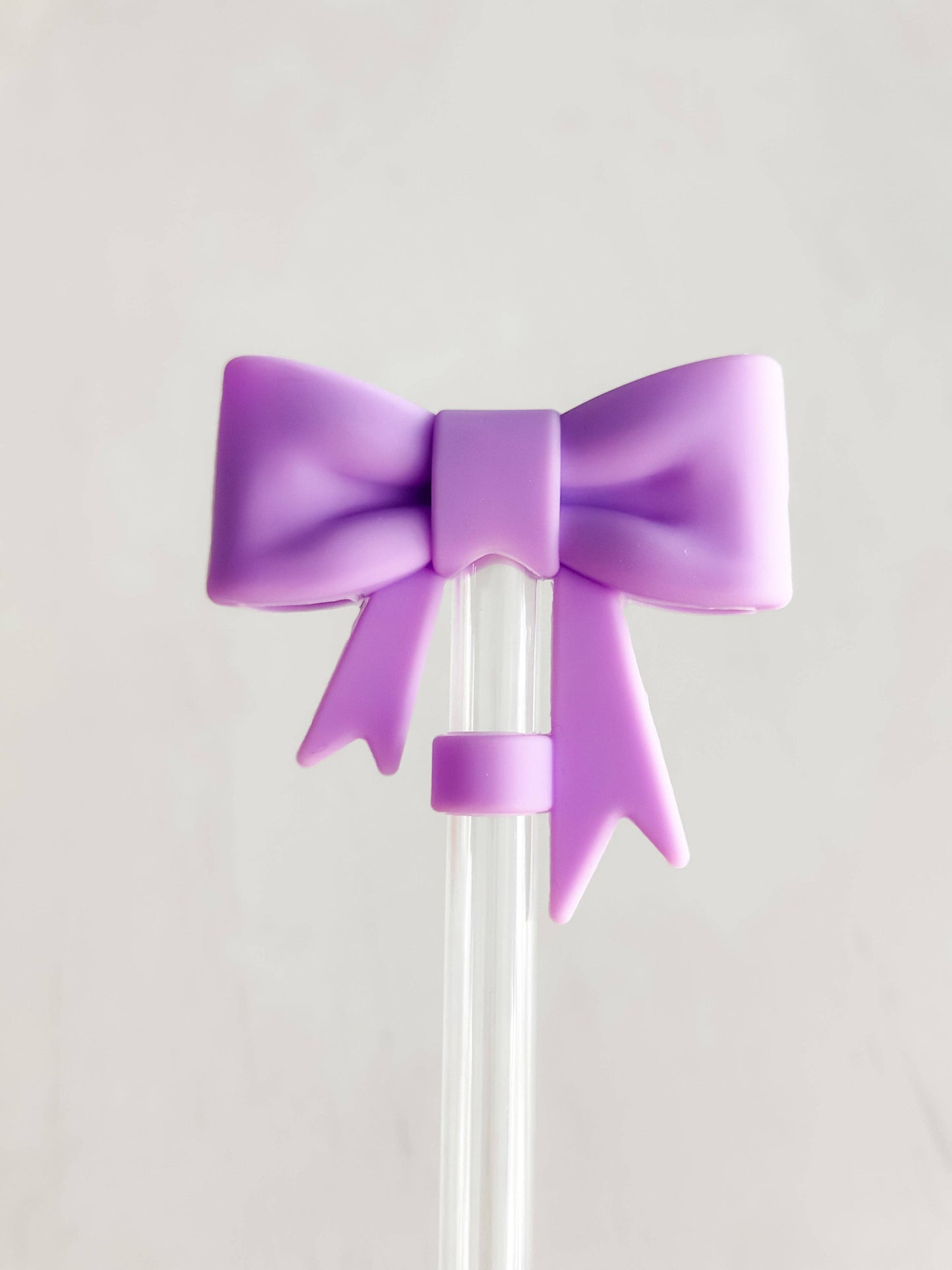 Straw Cover 10MM "Large Purple Bow"