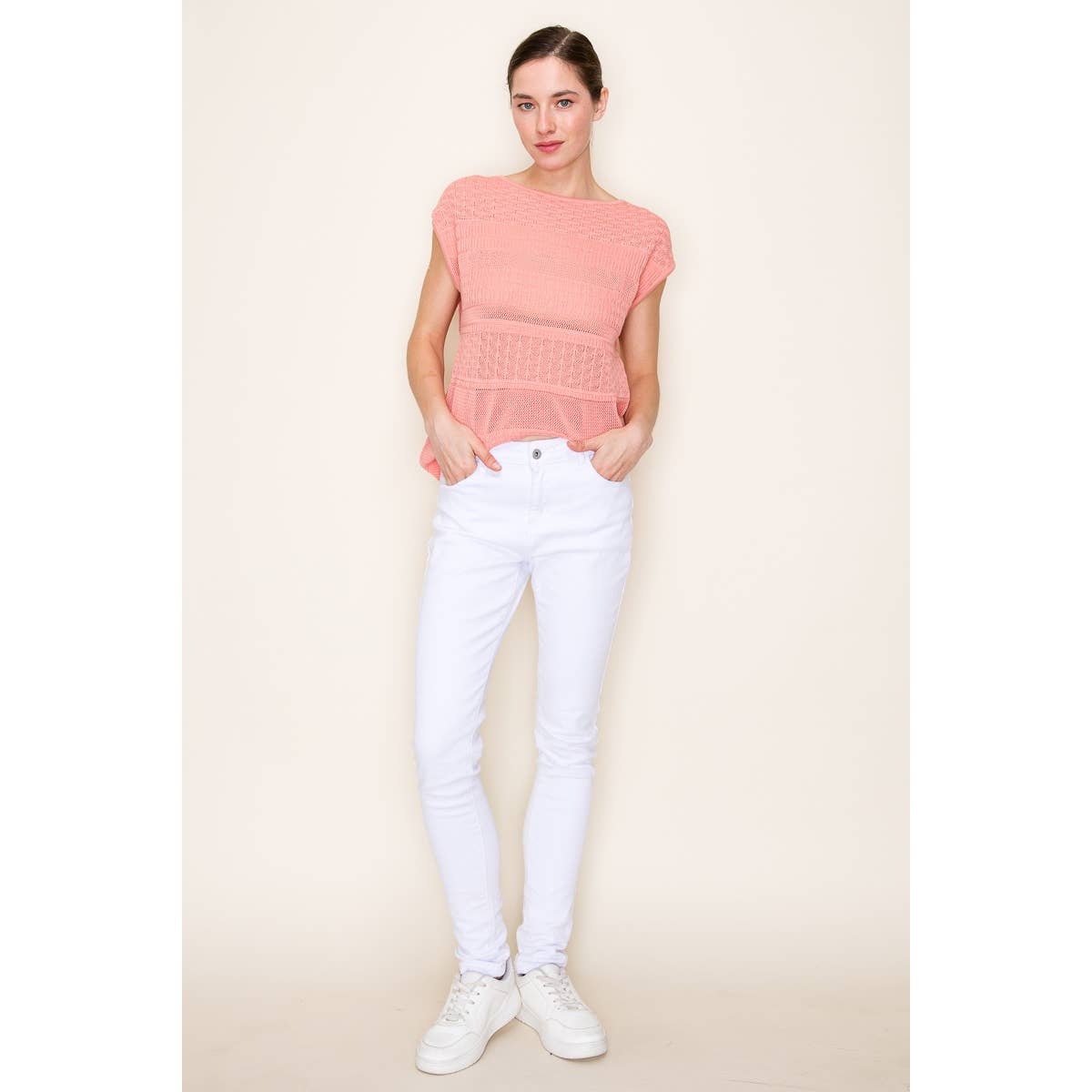 POINTELLE PULLOVER SWEATER