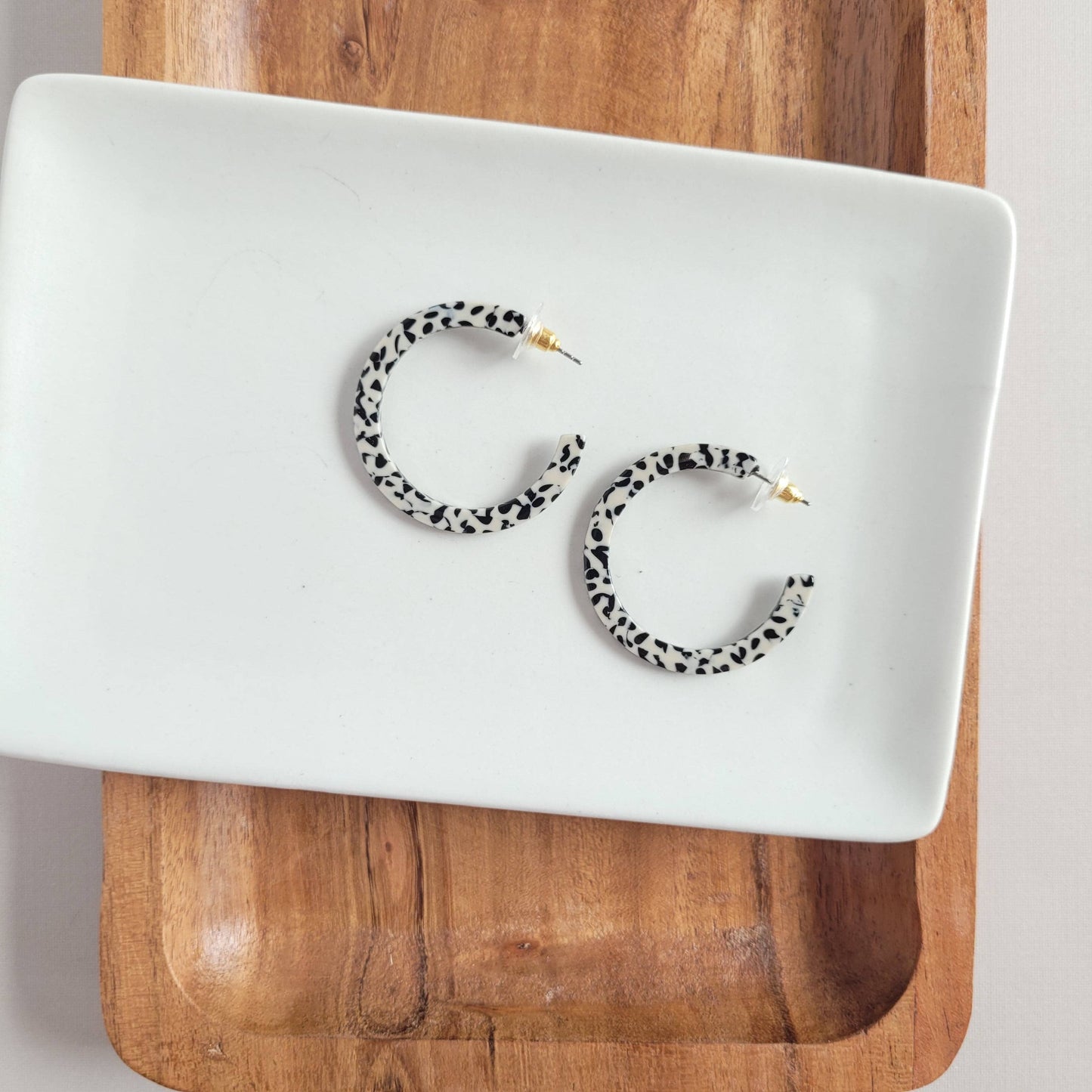 Camy Hoops - Black Dot // Gift, Earrings, Jewelry