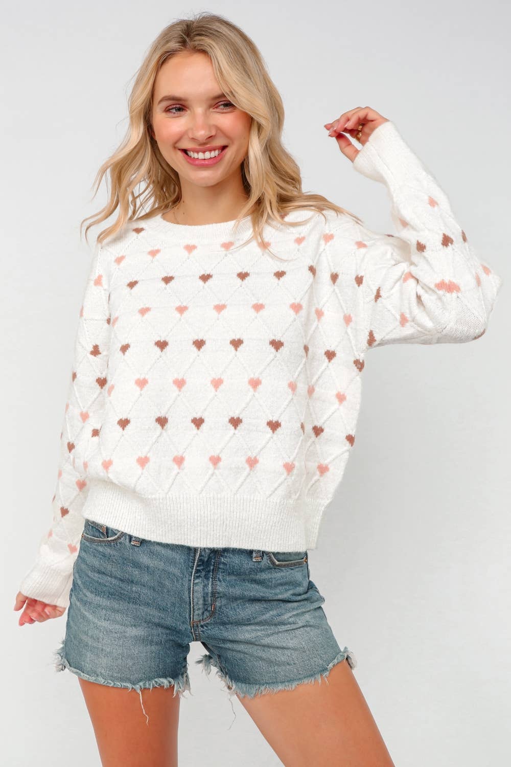 HEART JACQUARD PULLOVER SWEATER