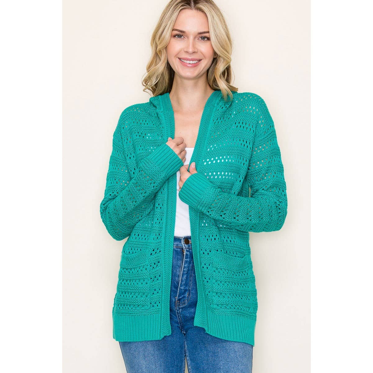 CROCHET HOODIE SWEATER CARDIGAN