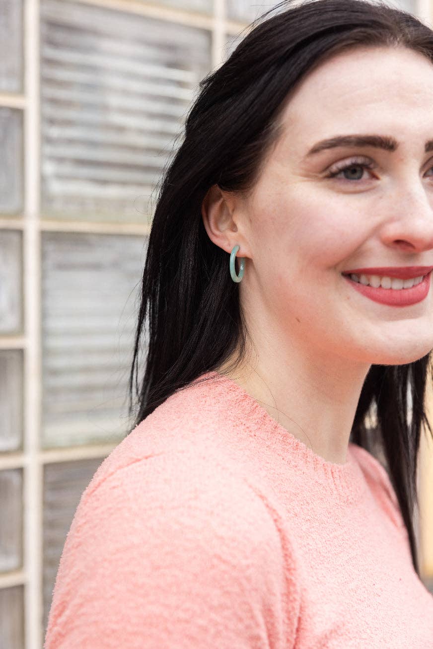 Cam Mini Hoops - Mint // Spring, Summer, Earrings