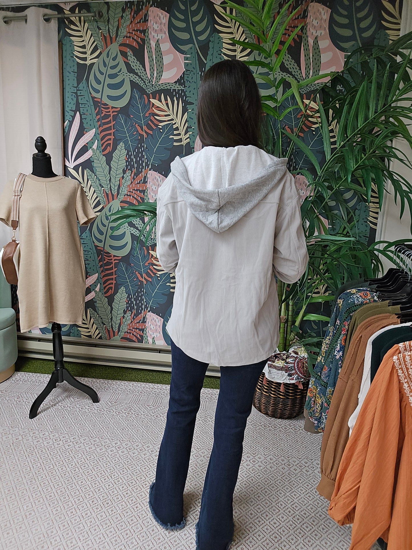 Hooded Corduroy Shacket