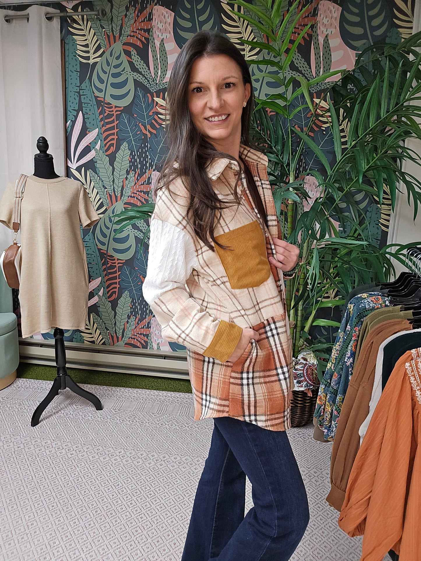 Plaid Patchwork Shacket