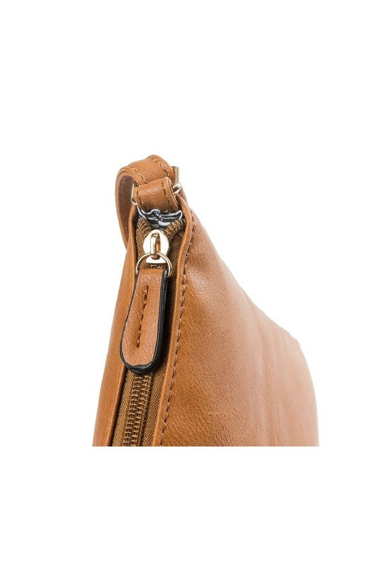 Vegan Leather Triple Zipper Crossbody