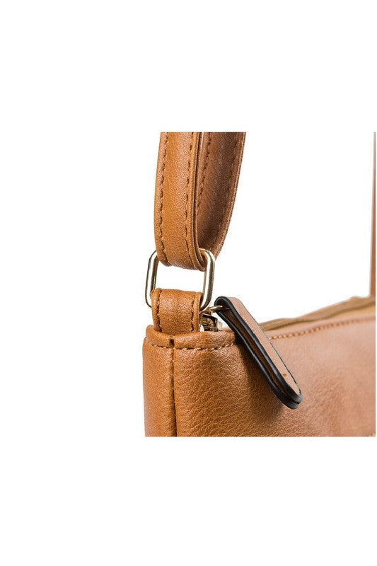 Vegan Leather Triple Zipper Crossbody