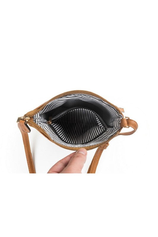 Vegan Leather Triple Zipper Crossbody