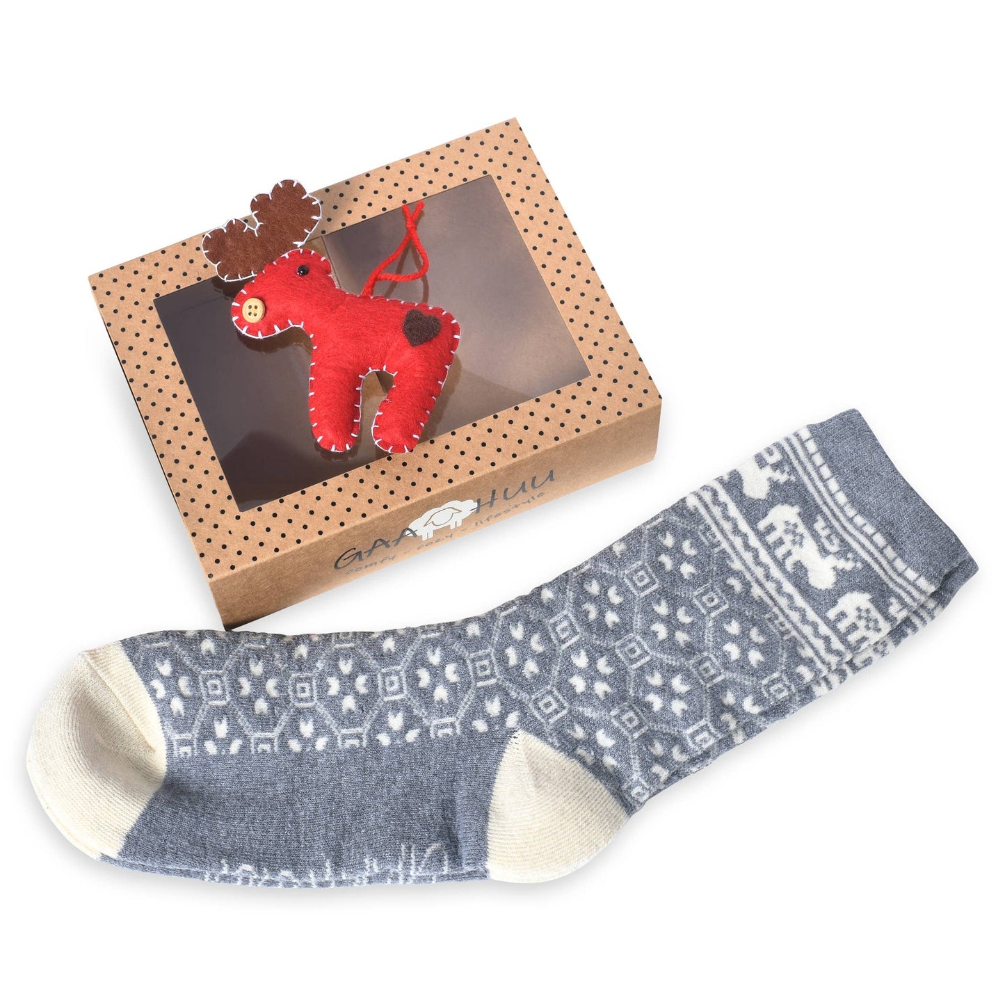 Womens felted ornament/thermal sock gift set
