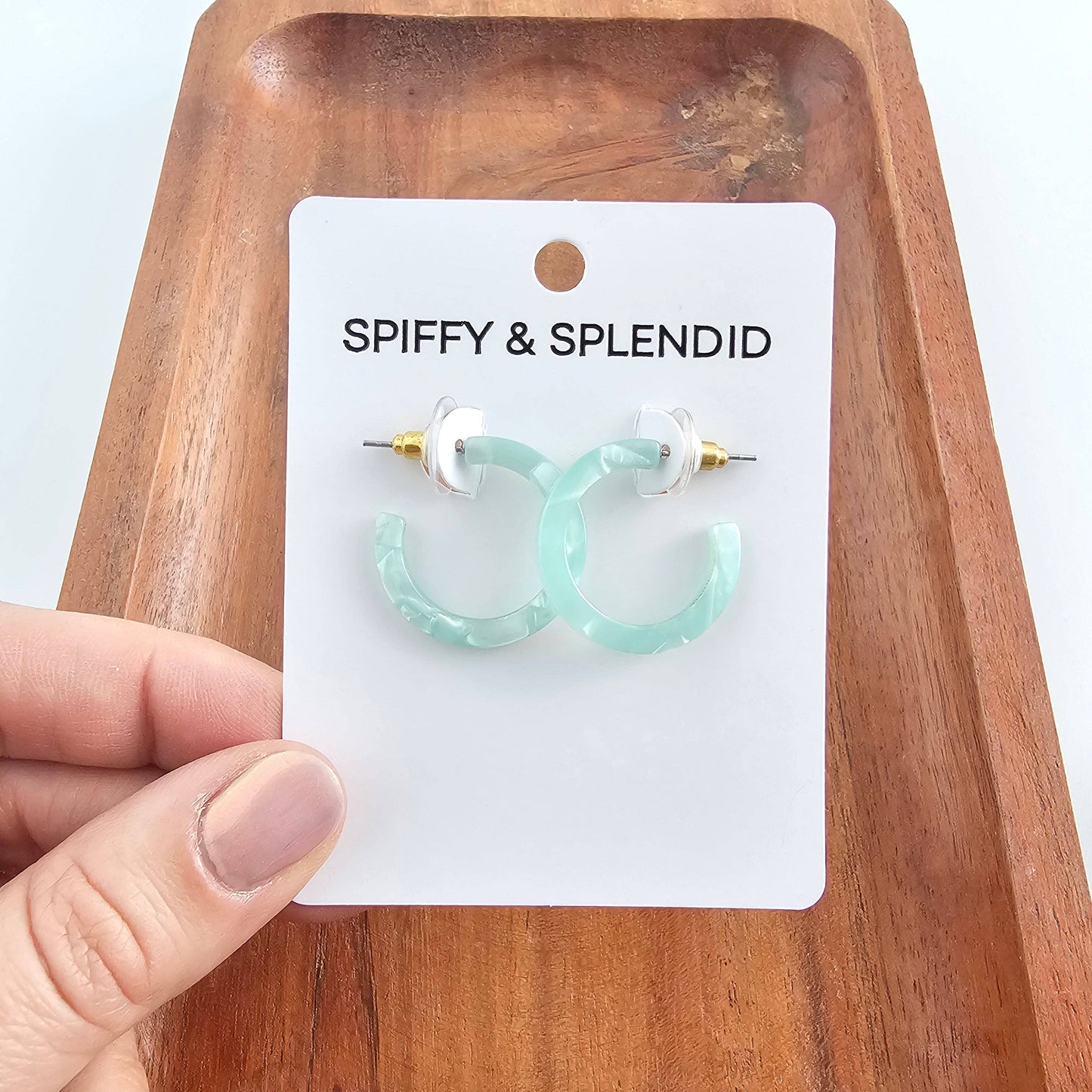 Cam Mini Hoops - Mint // Spring, Summer, Earrings