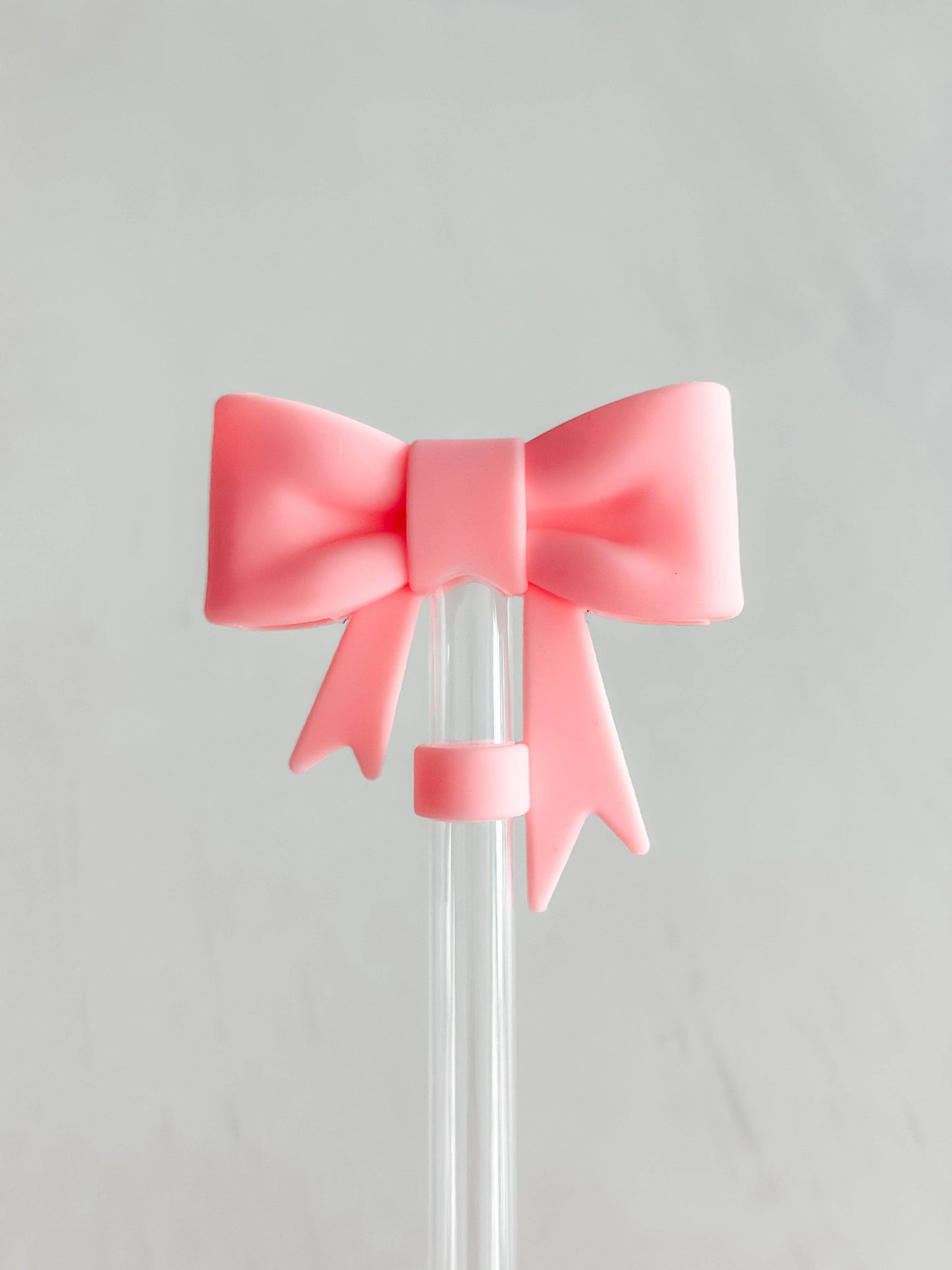 Straw Cover 10MM "Large Light Pink Bow"