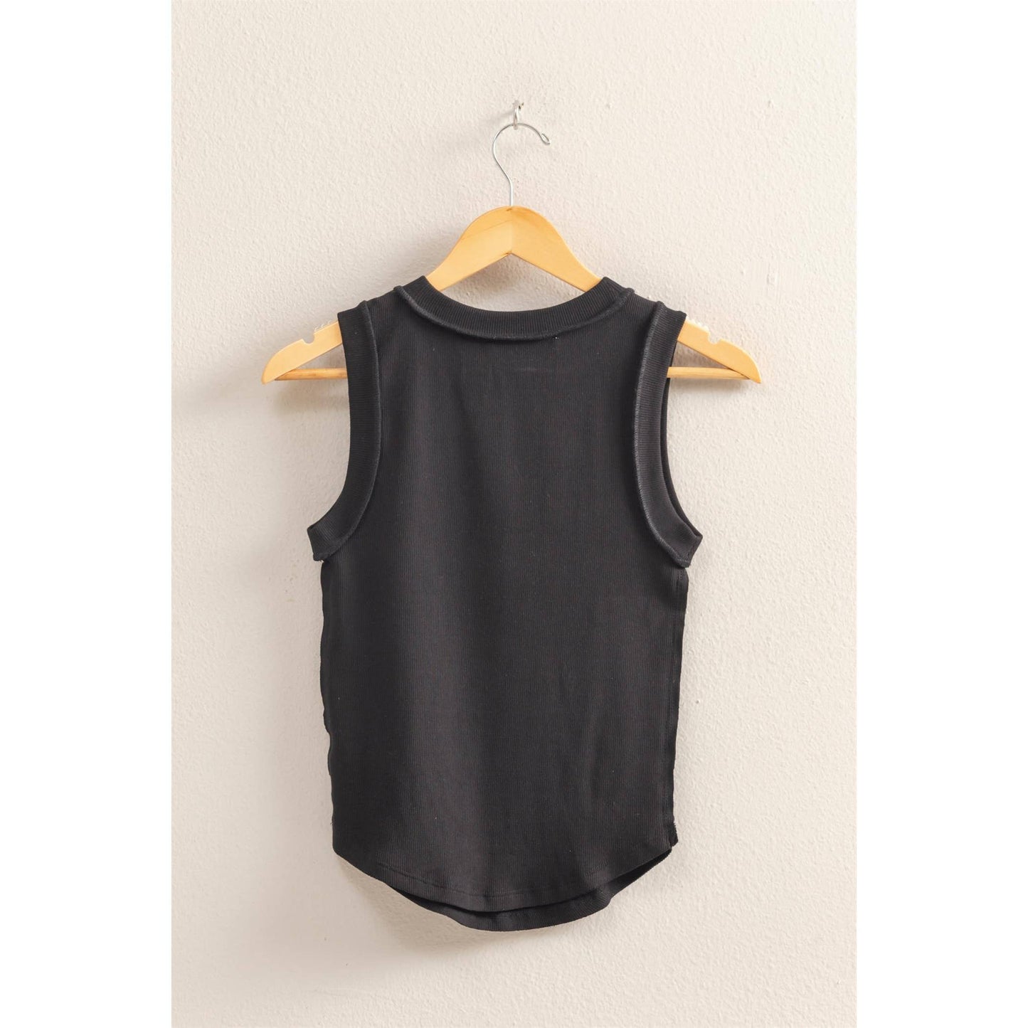 Round Neck Ribbed Tank Top