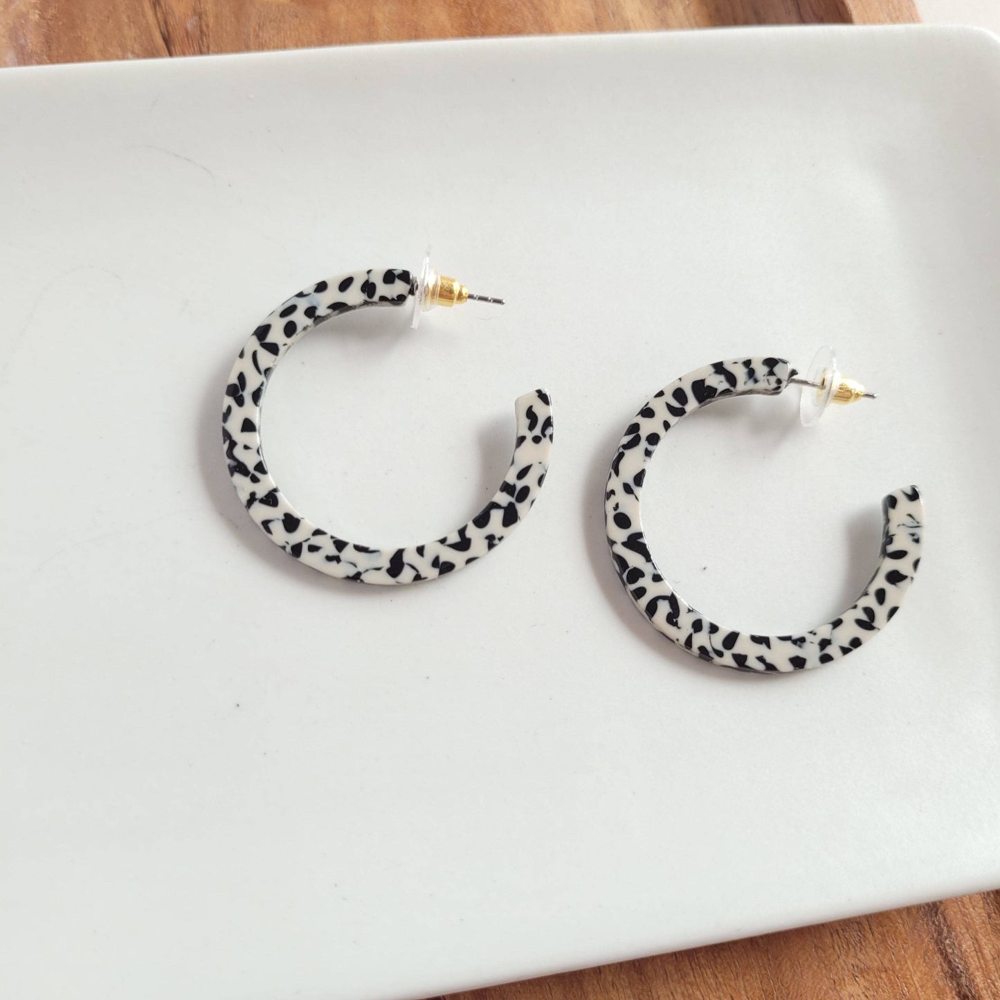 Camy Hoops - Black Dot // Gift, Earrings, Jewelry