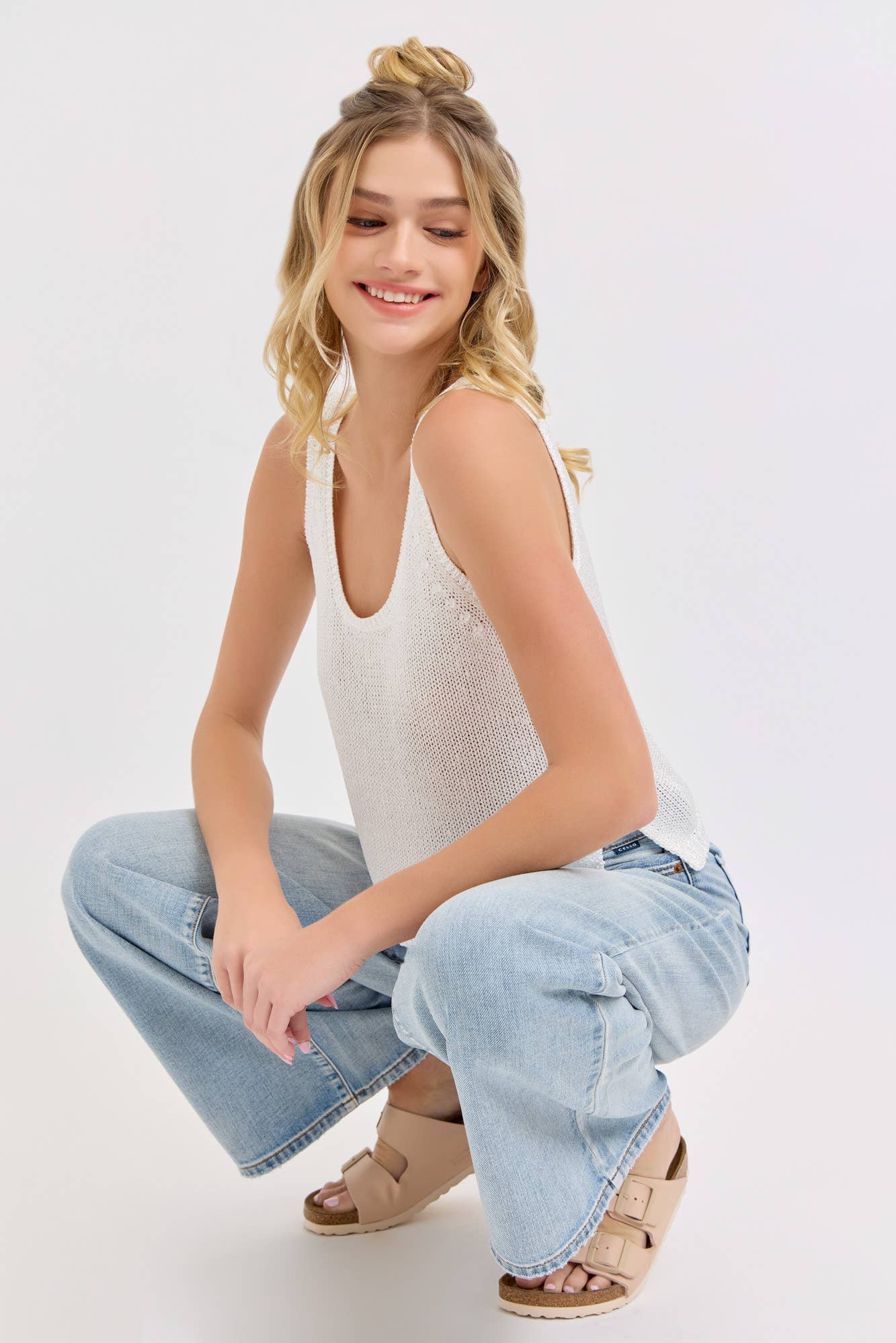 Mid Rise Wide Leg Jeans