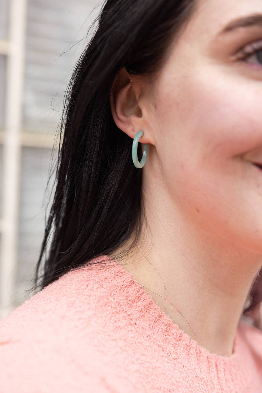 Cam Mini Hoops - Mint // Spring, Summer, Earrings