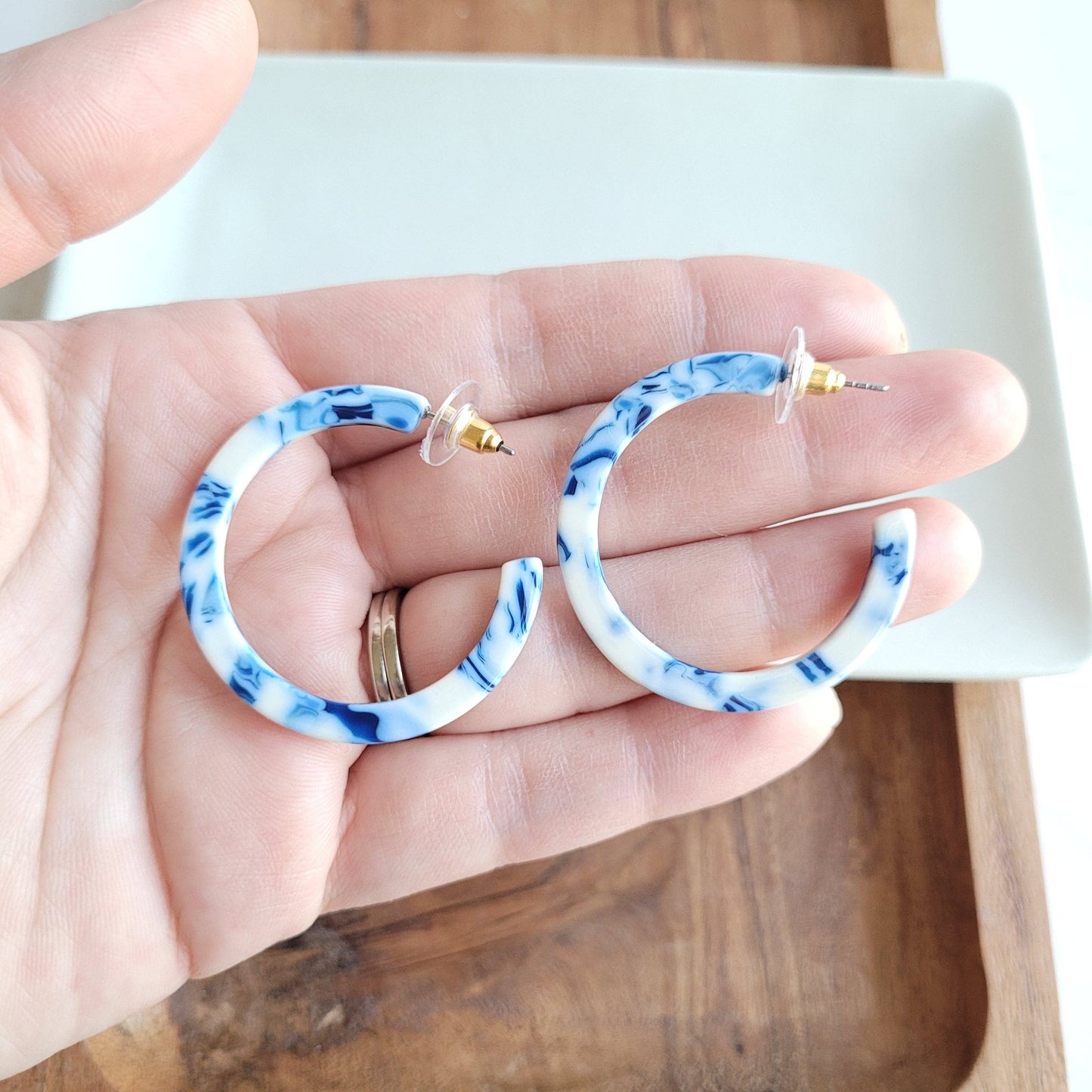 Camy Hoops - Greek Goddess Blue // Earrings, Gifts