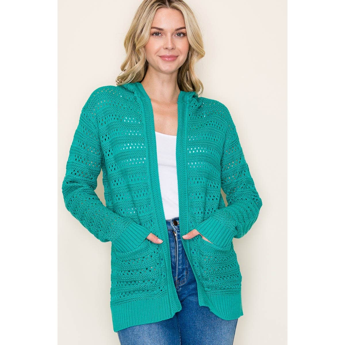 CROCHET HOODIE SWEATER CARDIGAN