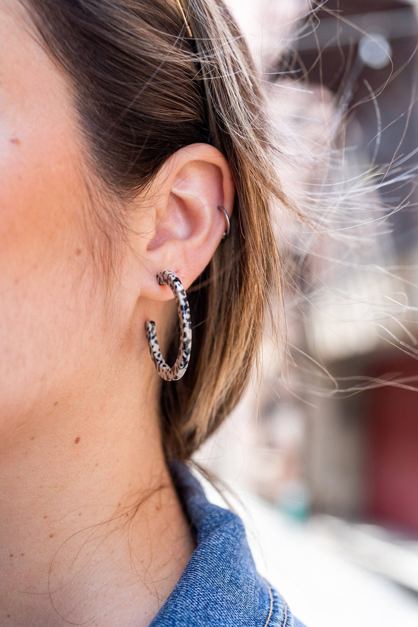 Camy Hoops - Black Dot // Gift, Earrings, Jewelry