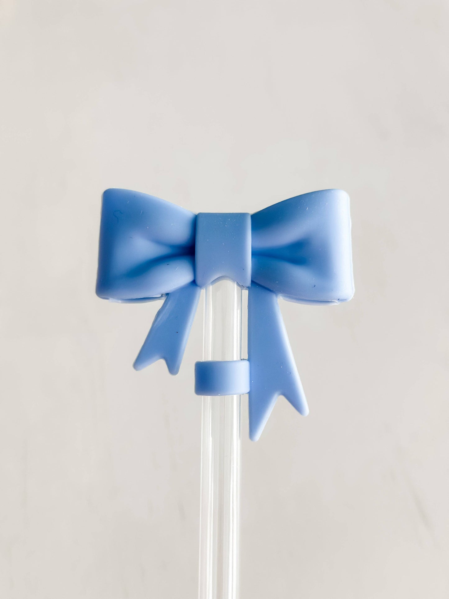 Straw Cover 10MM "Large Blue Bow"