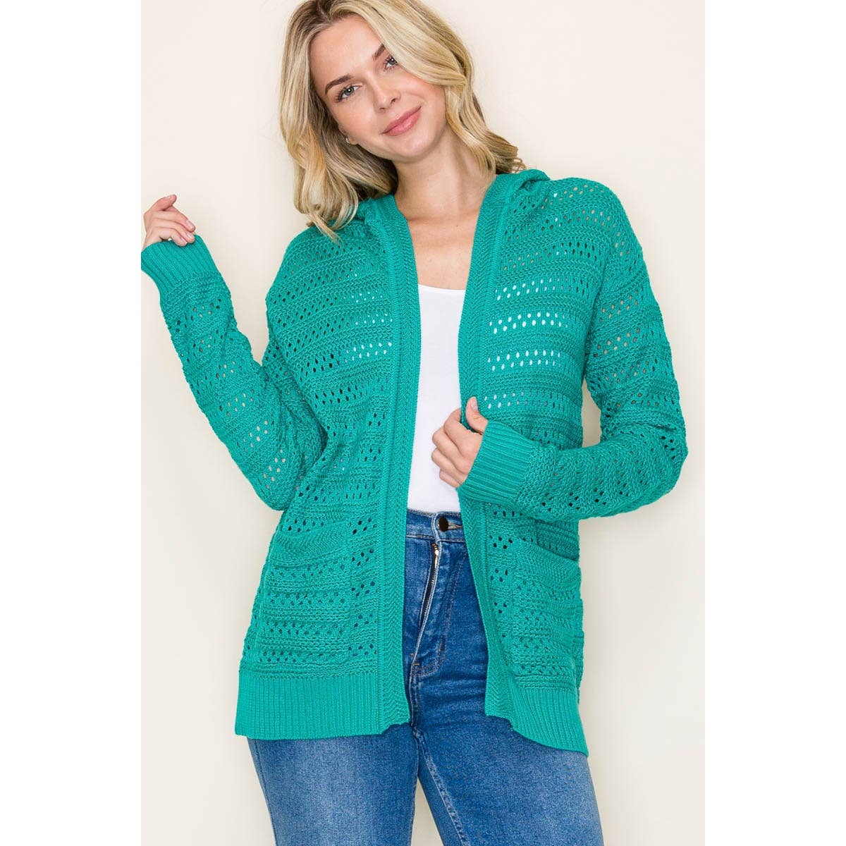 CROCHET HOODIE SWEATER CARDIGAN