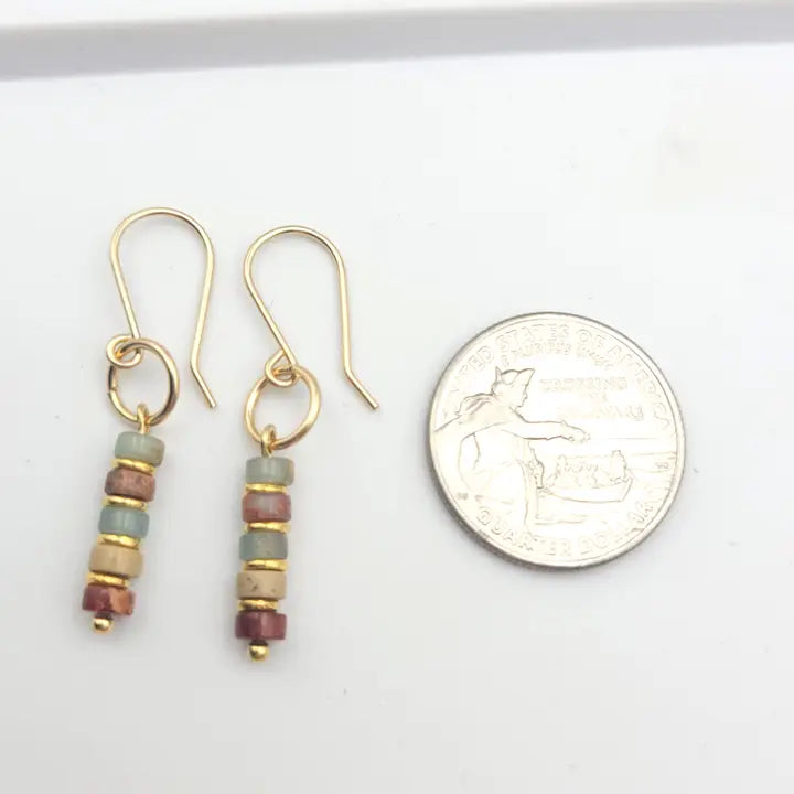 EARTH TONE BEAD EARRINGS