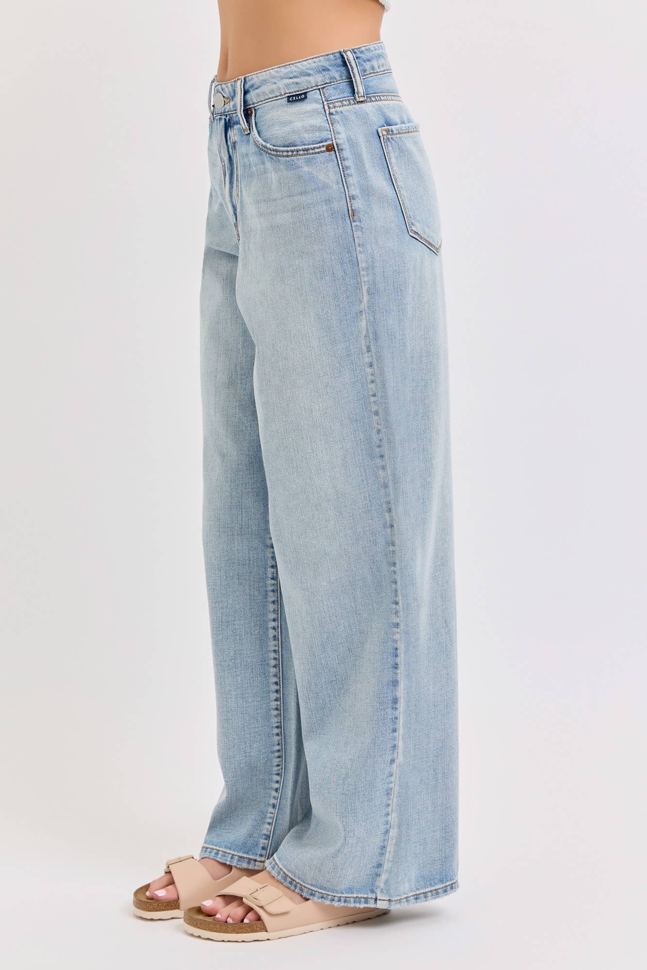 Mid Rise Wide Leg Jeans