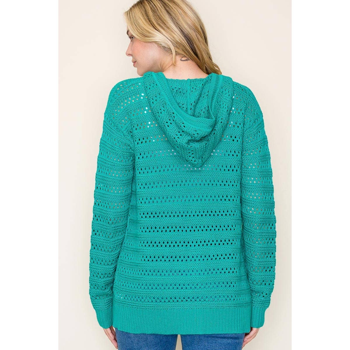 CROCHET HOODIE SWEATER CARDIGAN