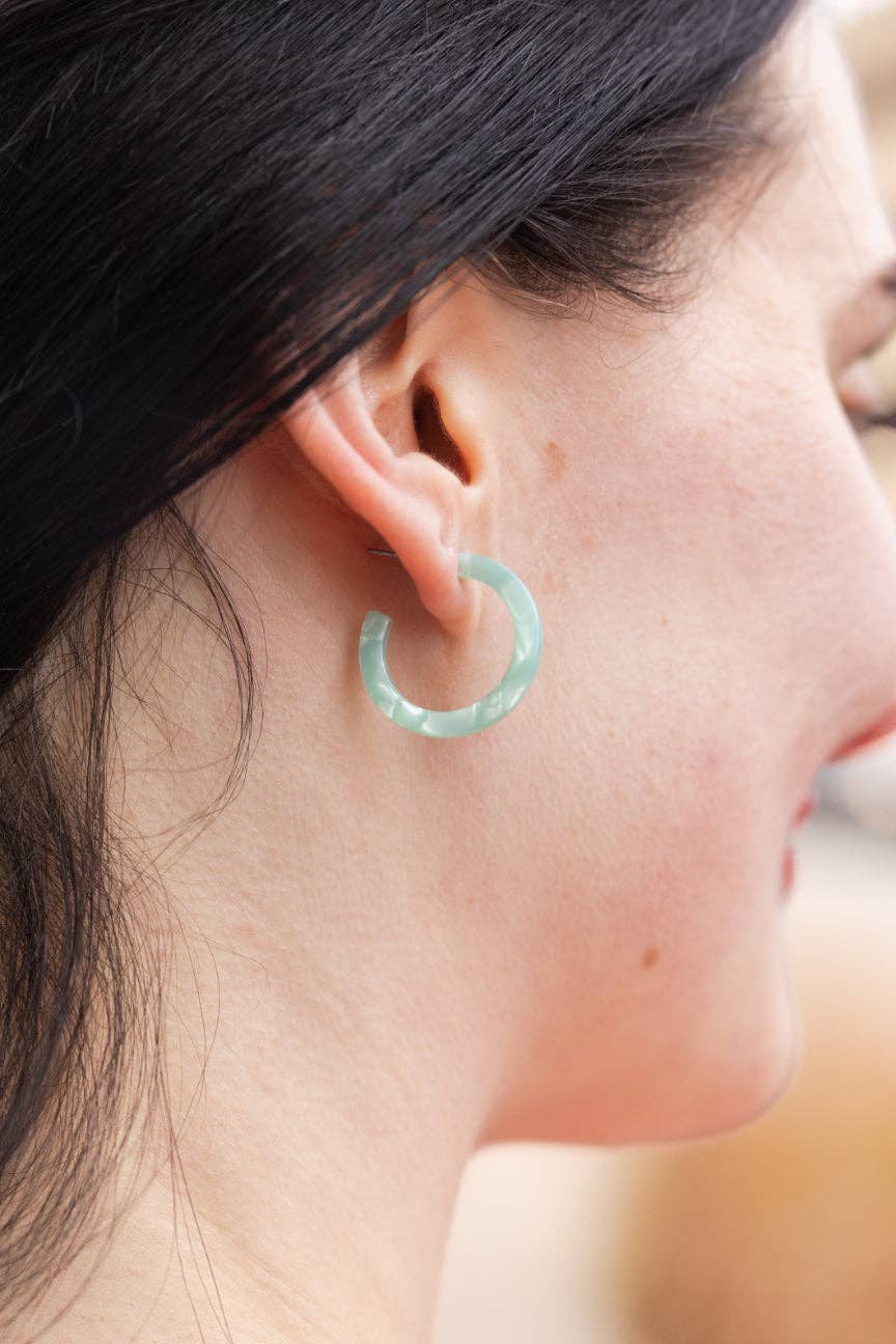 Cam Mini Hoops - Mint // Spring, Summer, Earrings