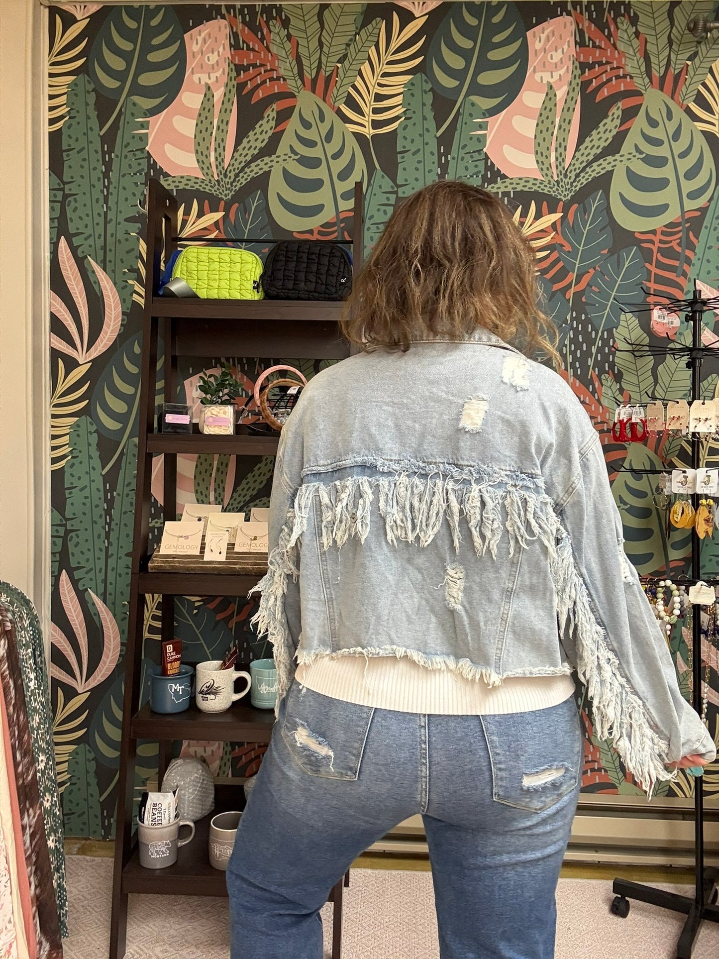 Fray Denim Crop Jacket