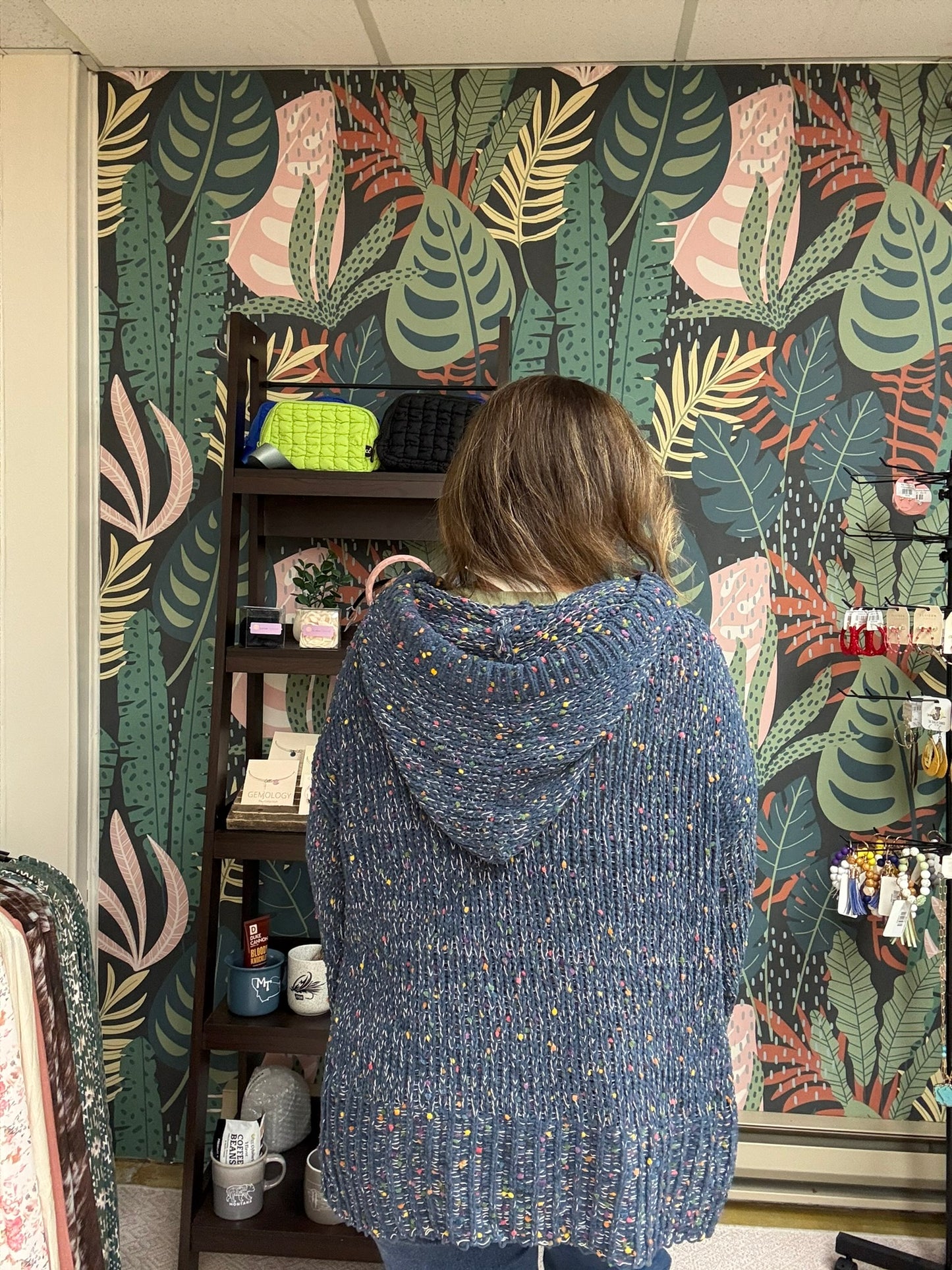 Oversized knit hoodie