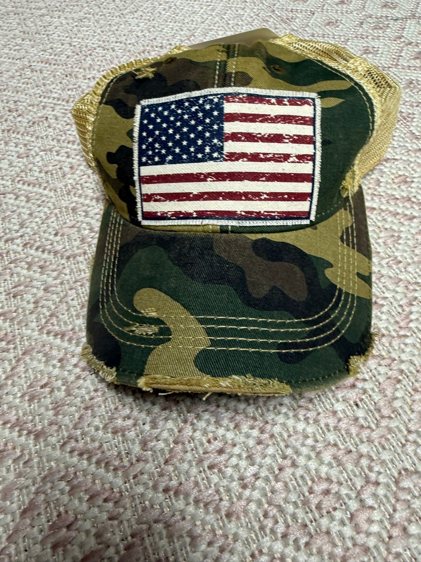 American flag/Camo Baseball Cap