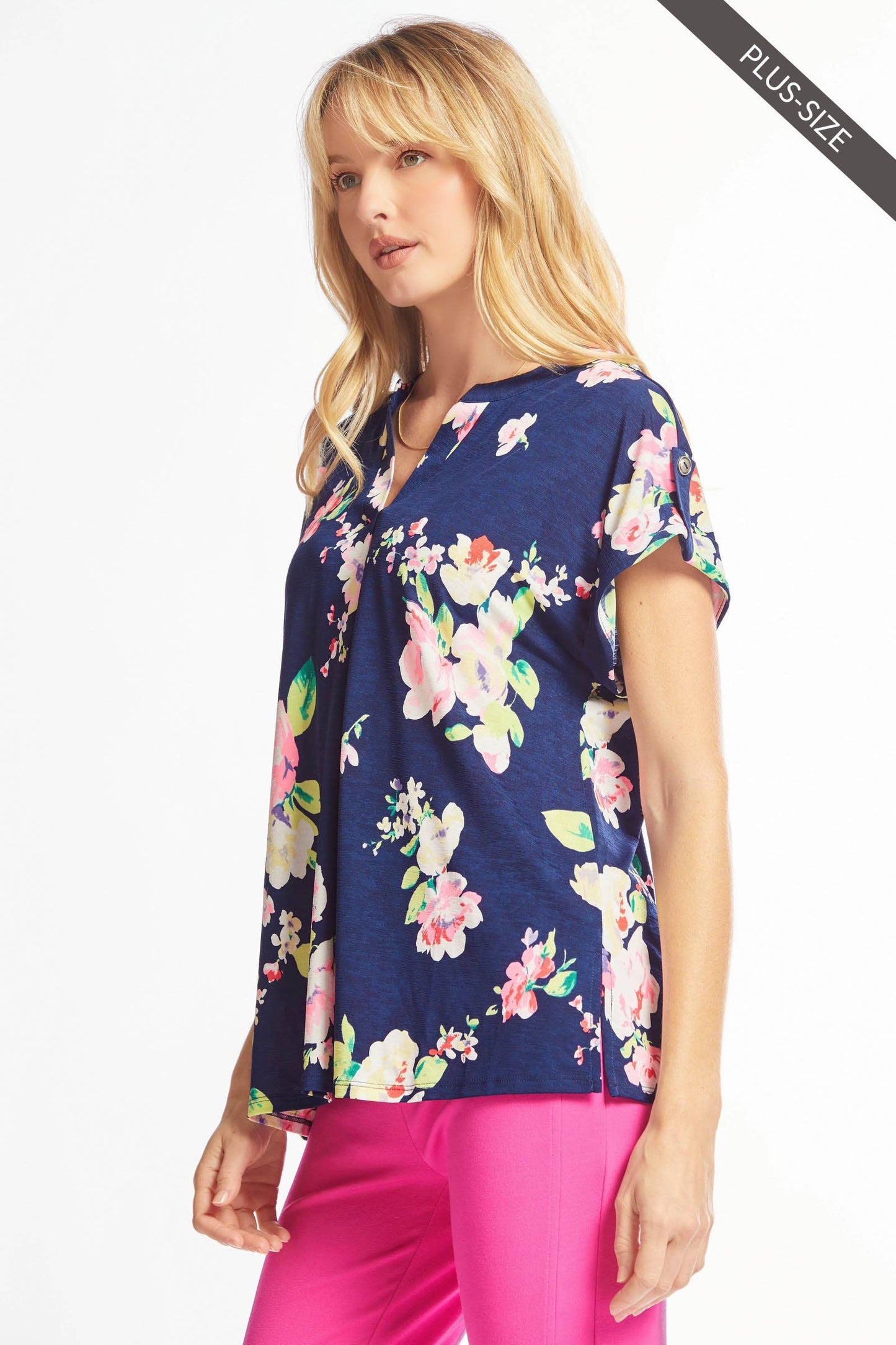 PLUS SIZE Lizzy Dolman Short Sleeve Wrinkle Free