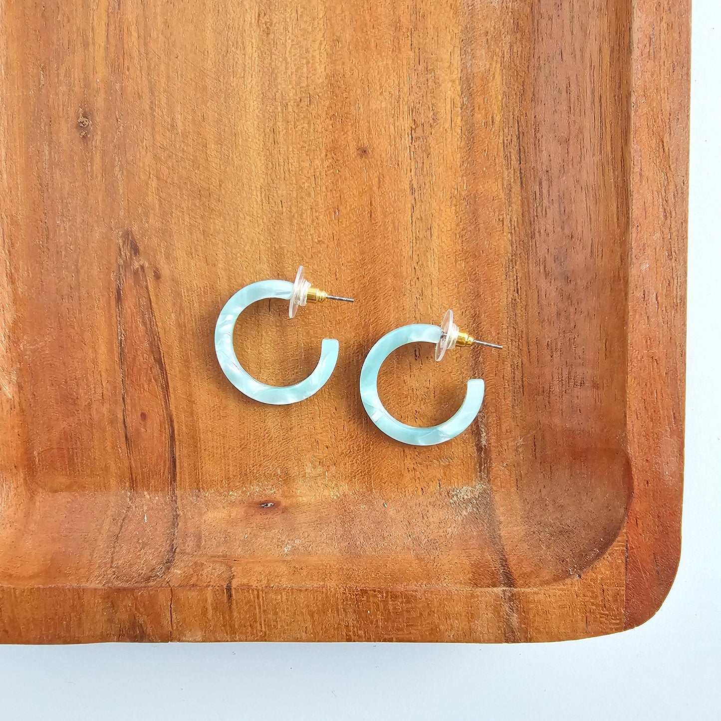 Cam Mini Hoops - Mint // Spring, Summer, Earrings