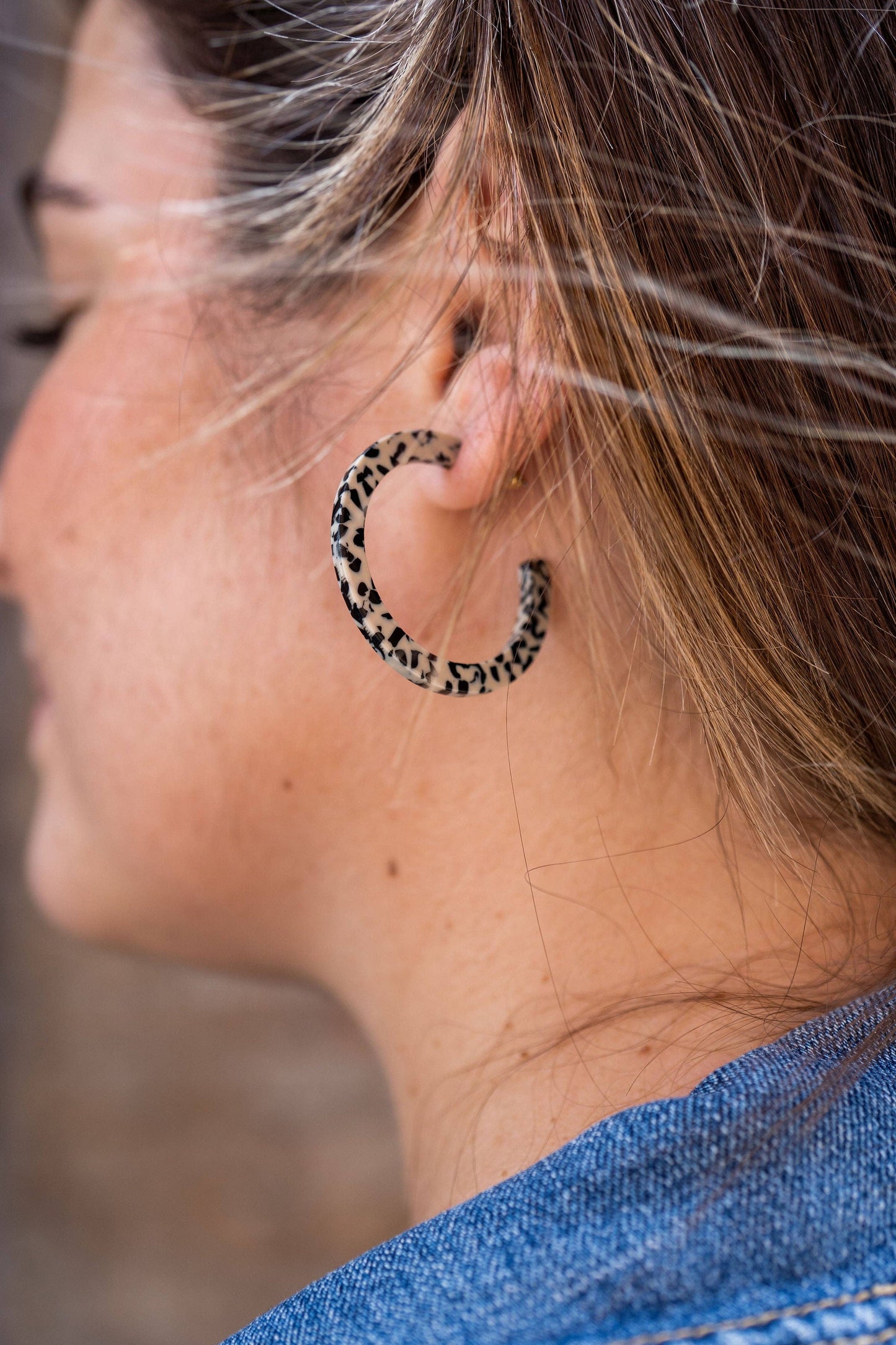 Camy Hoops - Black Dot // Gift, Earrings, Jewelry
