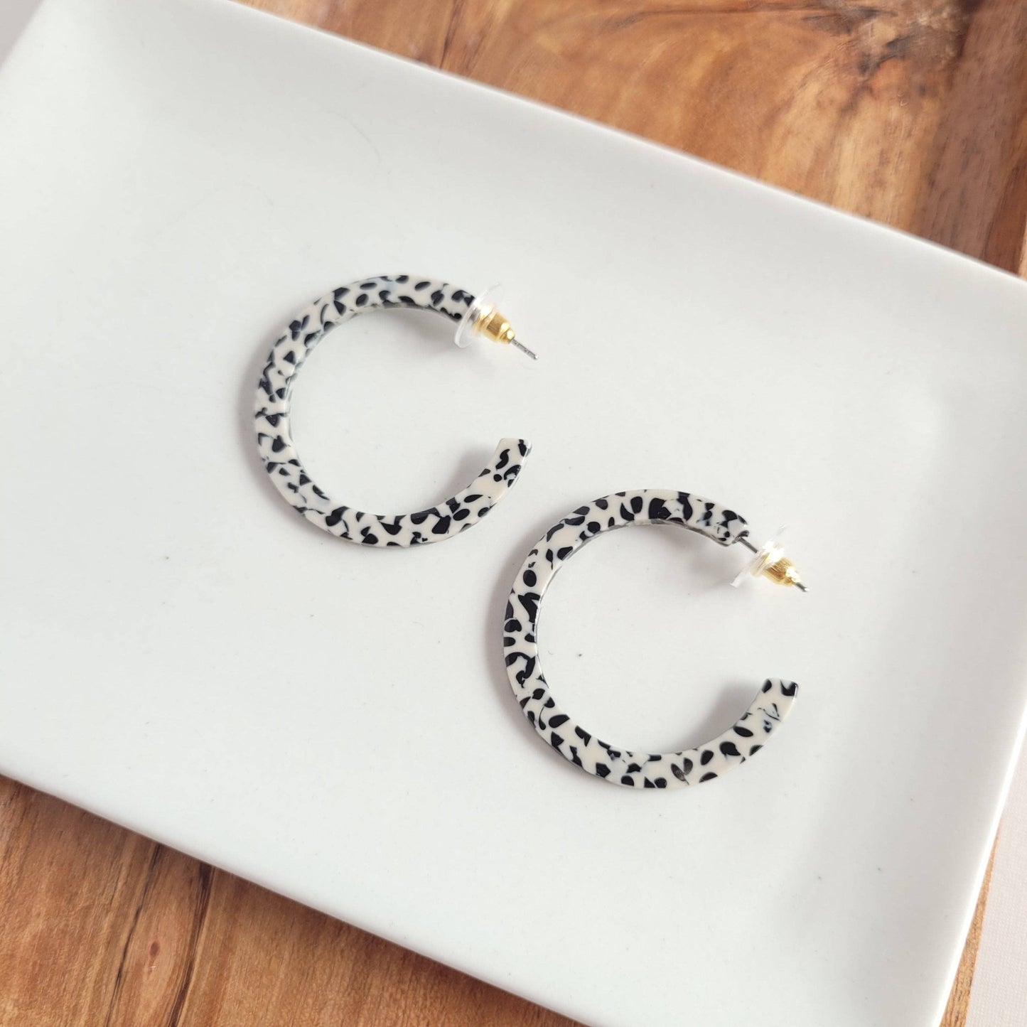 Camy Hoops - Black Dot // Gift, Earrings, Jewelry