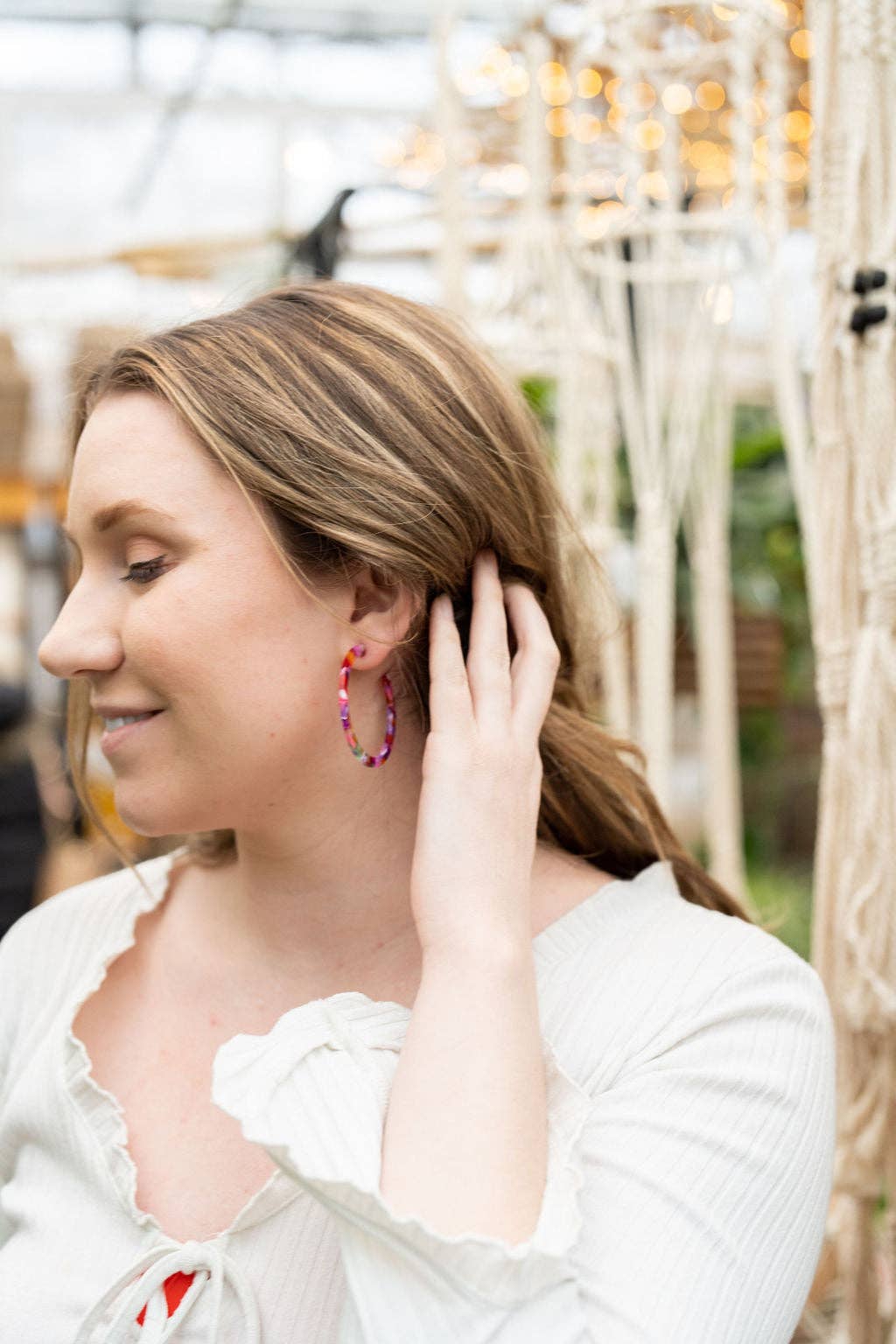 Cameron Hoops - Paradise Pink // Earrings, Jewelry, Gifts