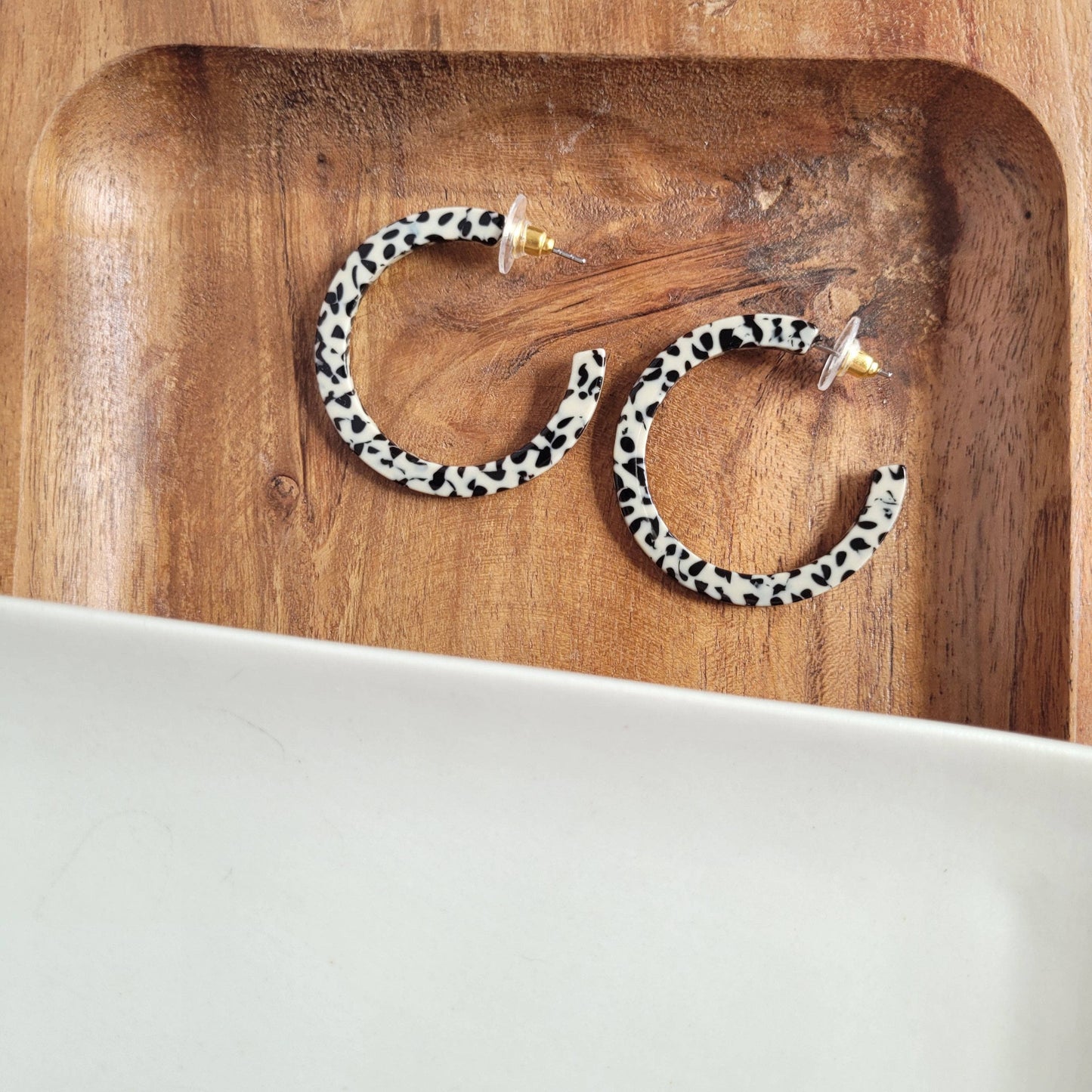 Camy Hoops - Black Dot // Gift, Earrings, Jewelry