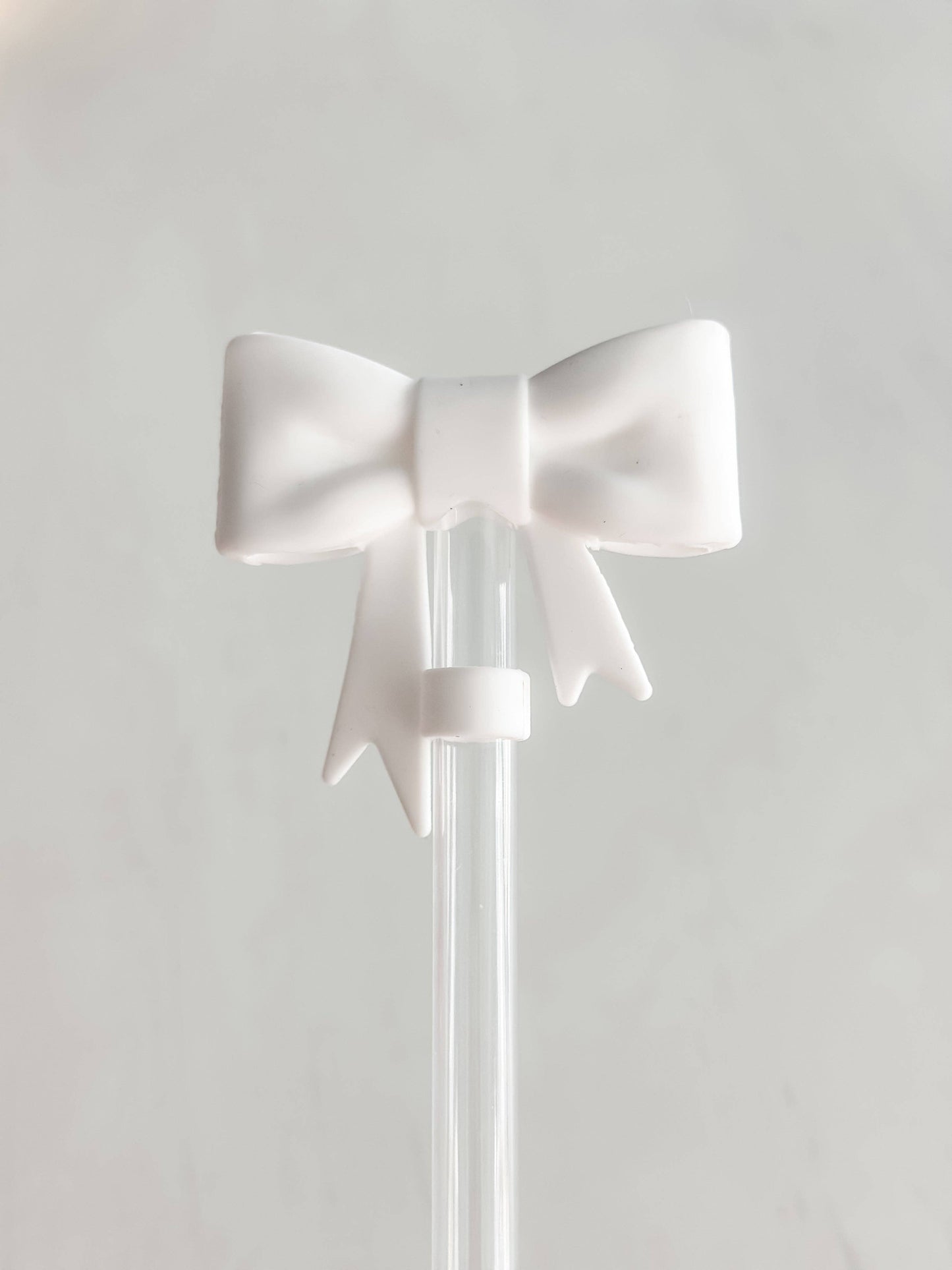 Straw Cover 10MM "Large White Bow"