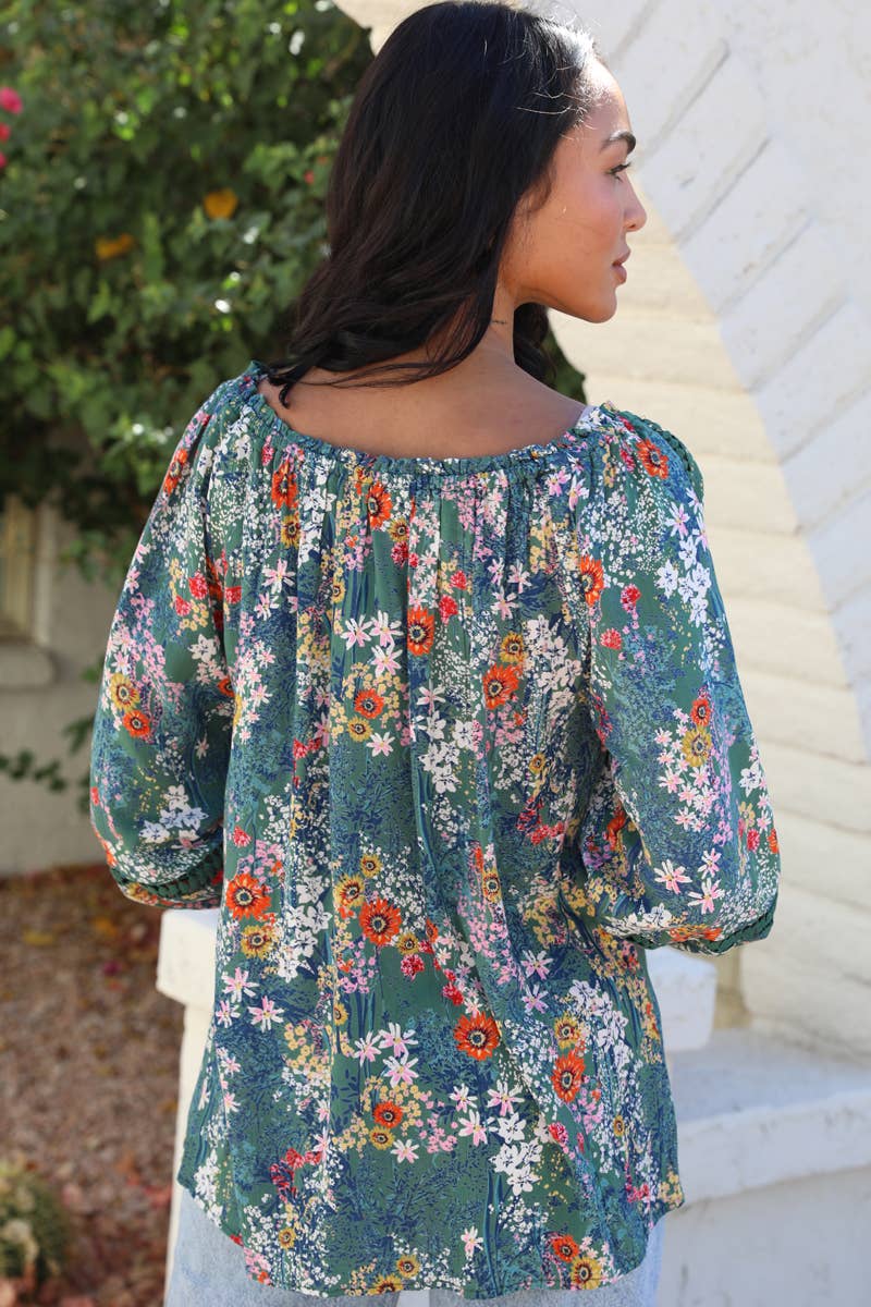 Lola P. Floral Print Blouse