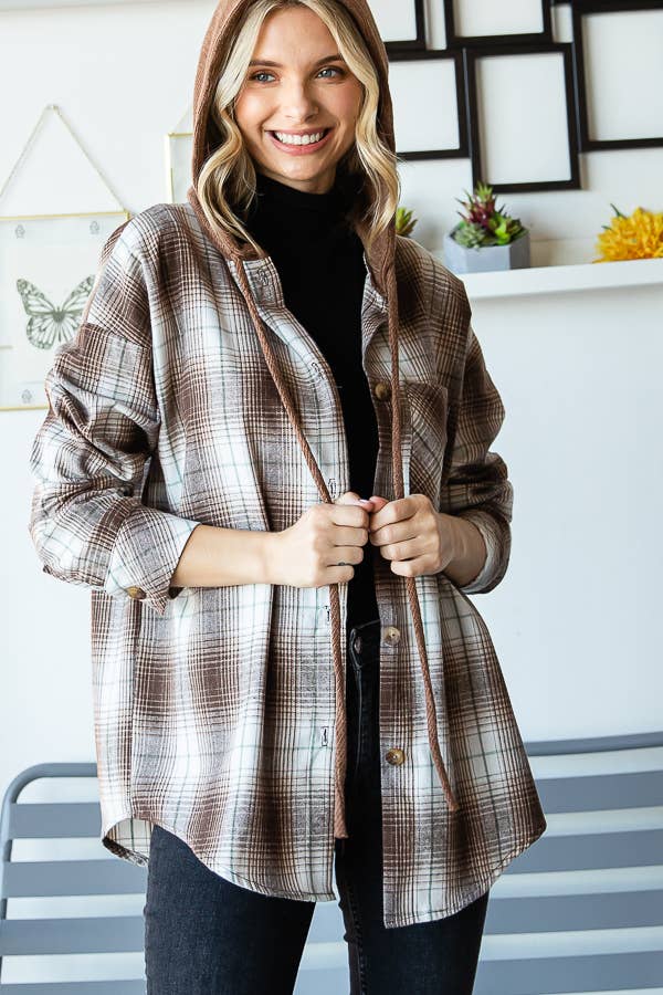 Plaid Hooded Shacket