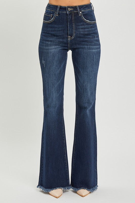 RISEN High Rise Frayed Hem Jeans