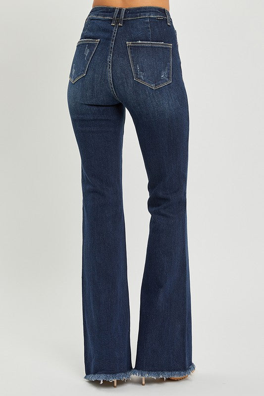 RISEN High Rise Frayed Hem Jeans