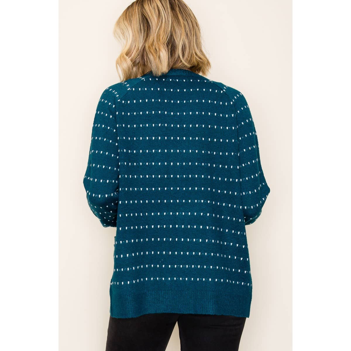 STITCH STRIPED SWEATER CARDIGAN