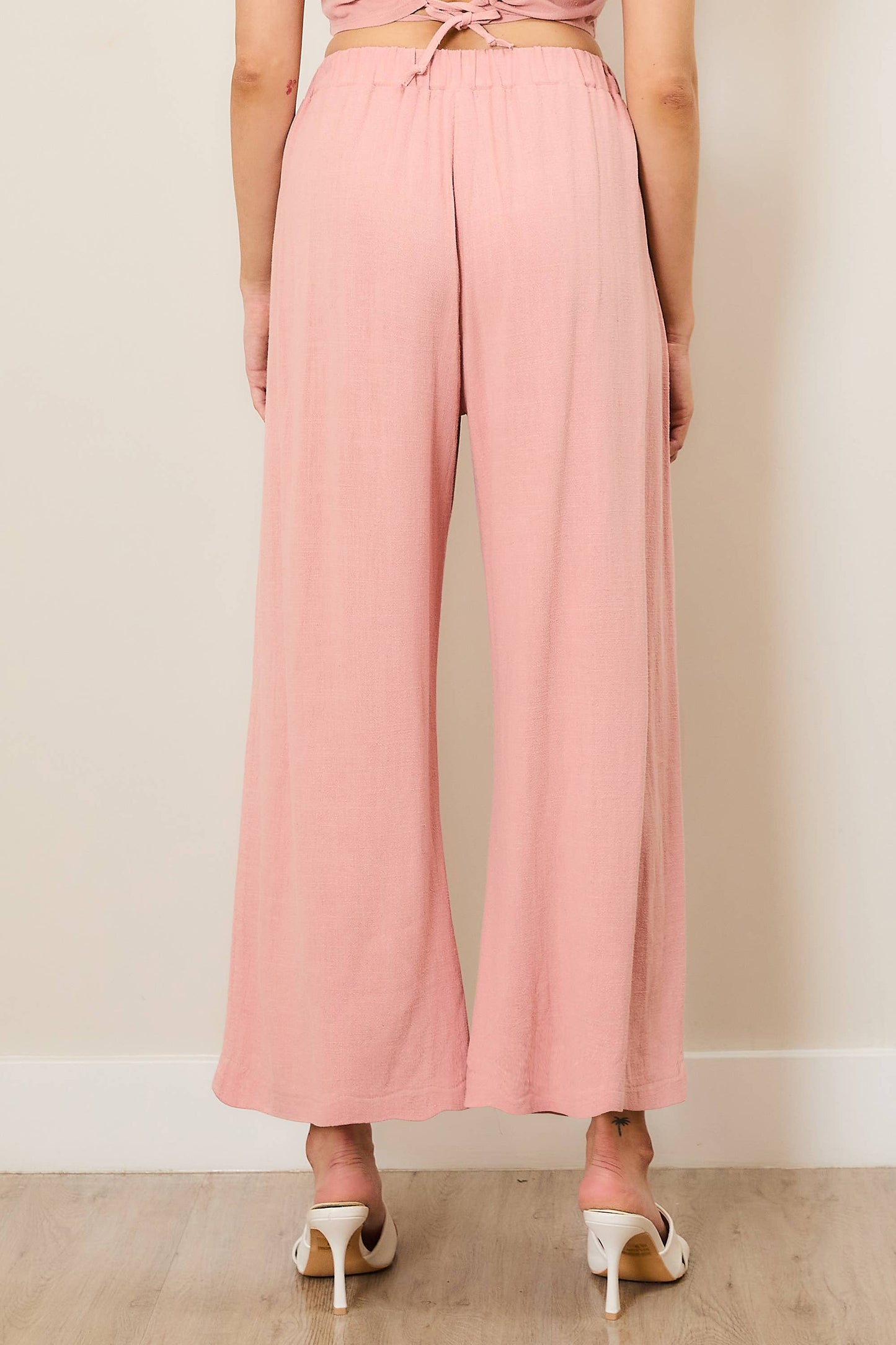 Classic Pleated Cropped Palazzo Pants