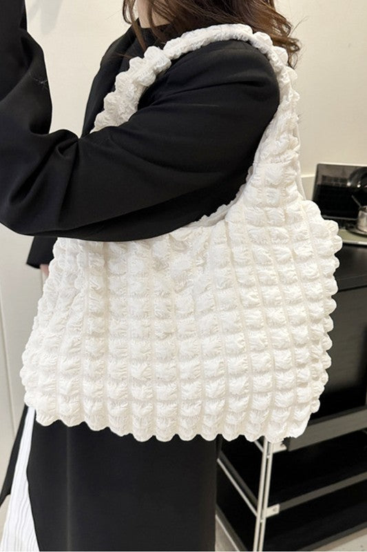 Puffy Cloud Shoulder Tote Bag