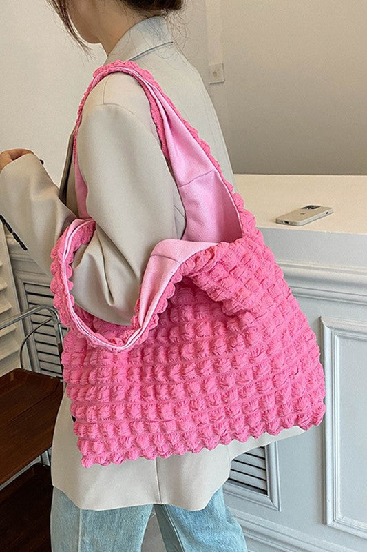 Puffy Cloud Shoulder Tote Bag