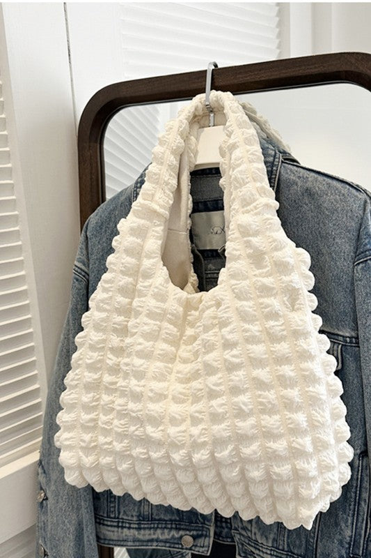 Puffy Cloud Shoulder Tote Bag