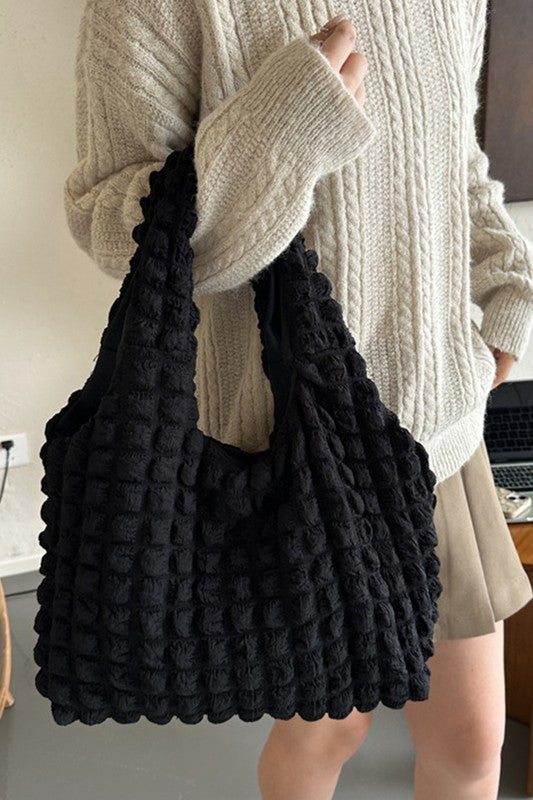 Puffy Cloud Shoulder Tote Bag