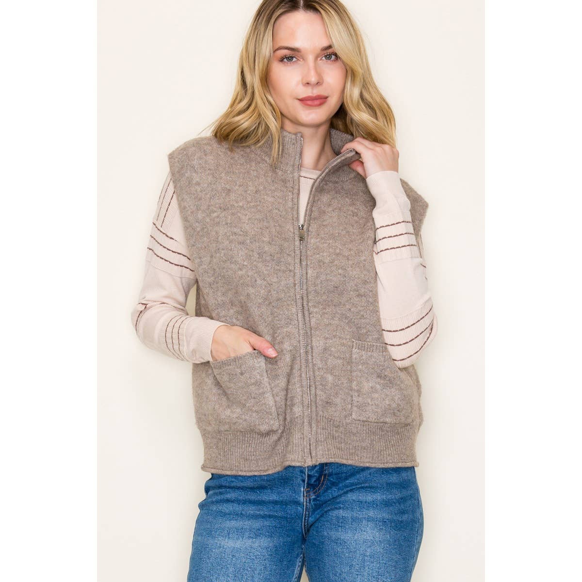 SWEATER VEST WITH PATCH POCKETS