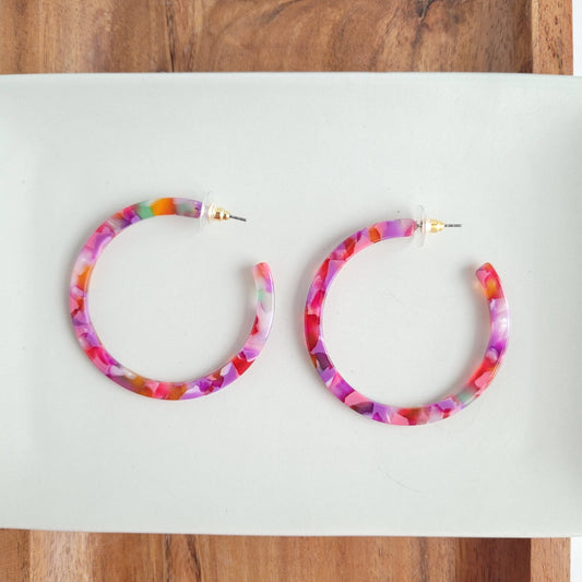 Cameron Hoops - Paradise Pink // Earrings, Jewelry, Gifts