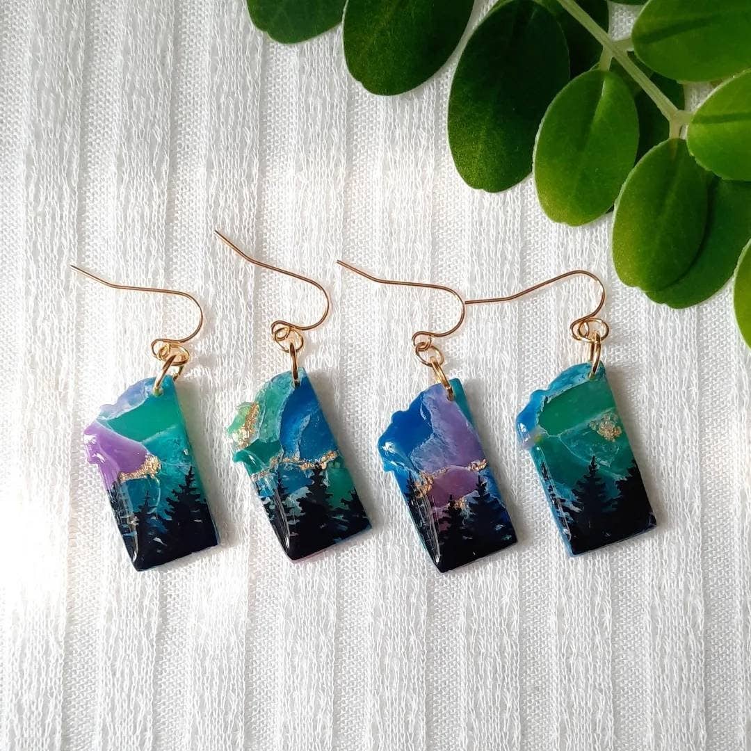 Northern Lights Montana State Earrings